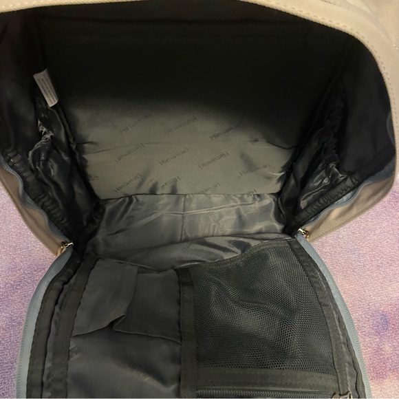 SOLD Himawari Blue and Creme Laptop Backpack - Picture 4 of 8